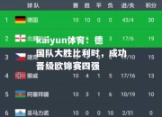 kaiyun体育：德国队大胜比利时，成功晋级欧锦赛四强